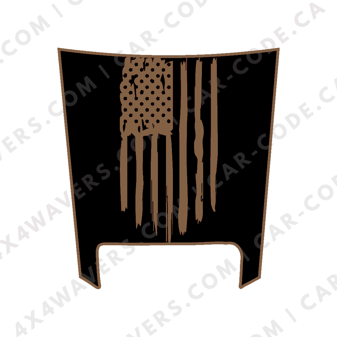 Hood Panel Decal/Sticker - USA flag Graphic Kit - For Ram 1500 2019-2024 TRX - Premium Vinyl