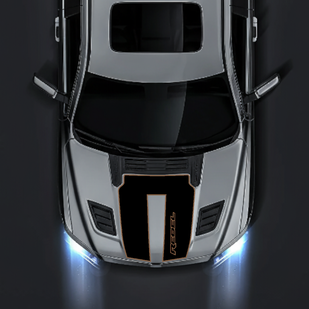 Hood Panel Decal/Sticker - Rebel Style Graphic Kit - For Ram 1500 2019-2025 Rebel - Premium Vinyl