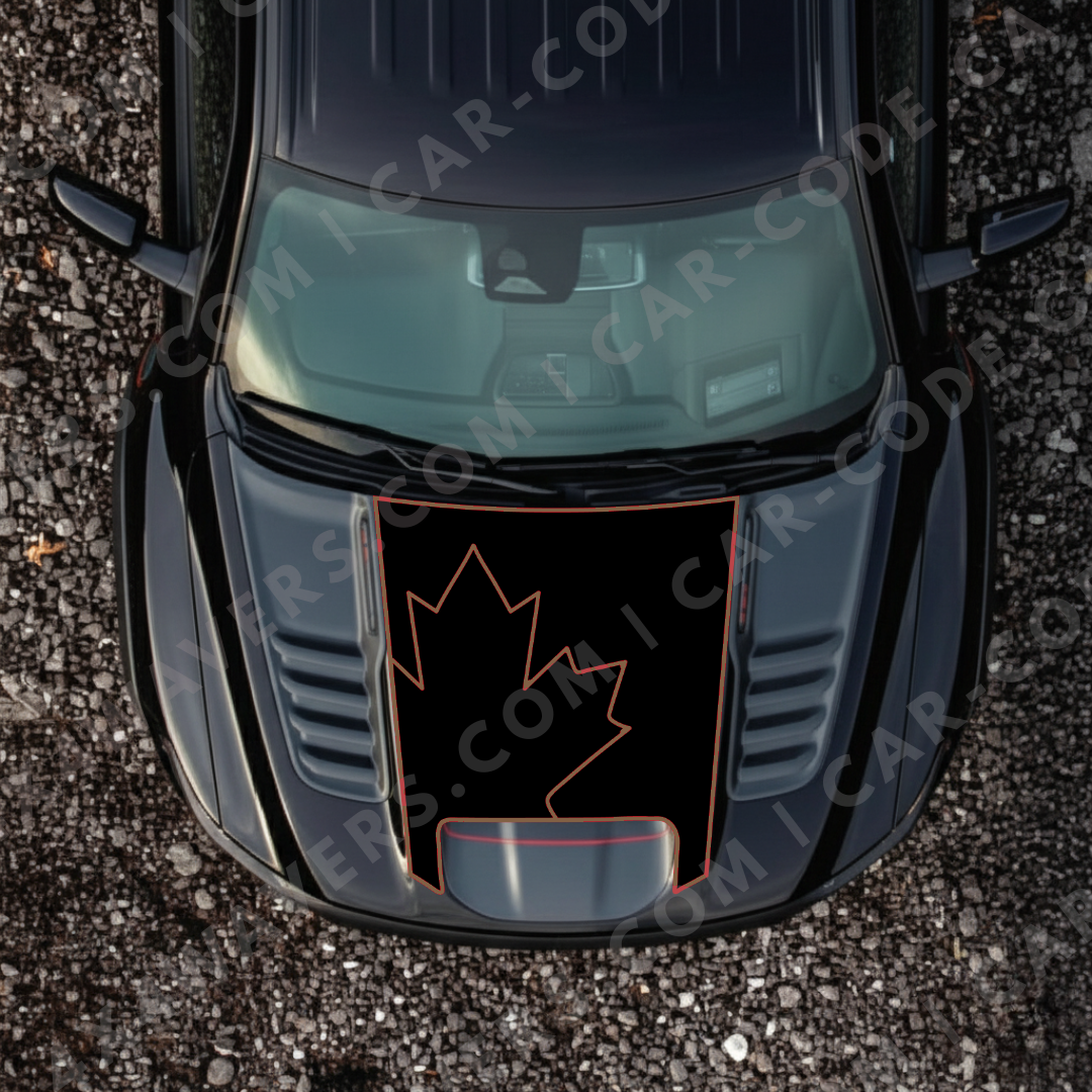 Hood Panel Decal/Sticker - Canada Leaf Graphic Kit - For Ram 1500 2019-2024 TRX - Premium Vinyl