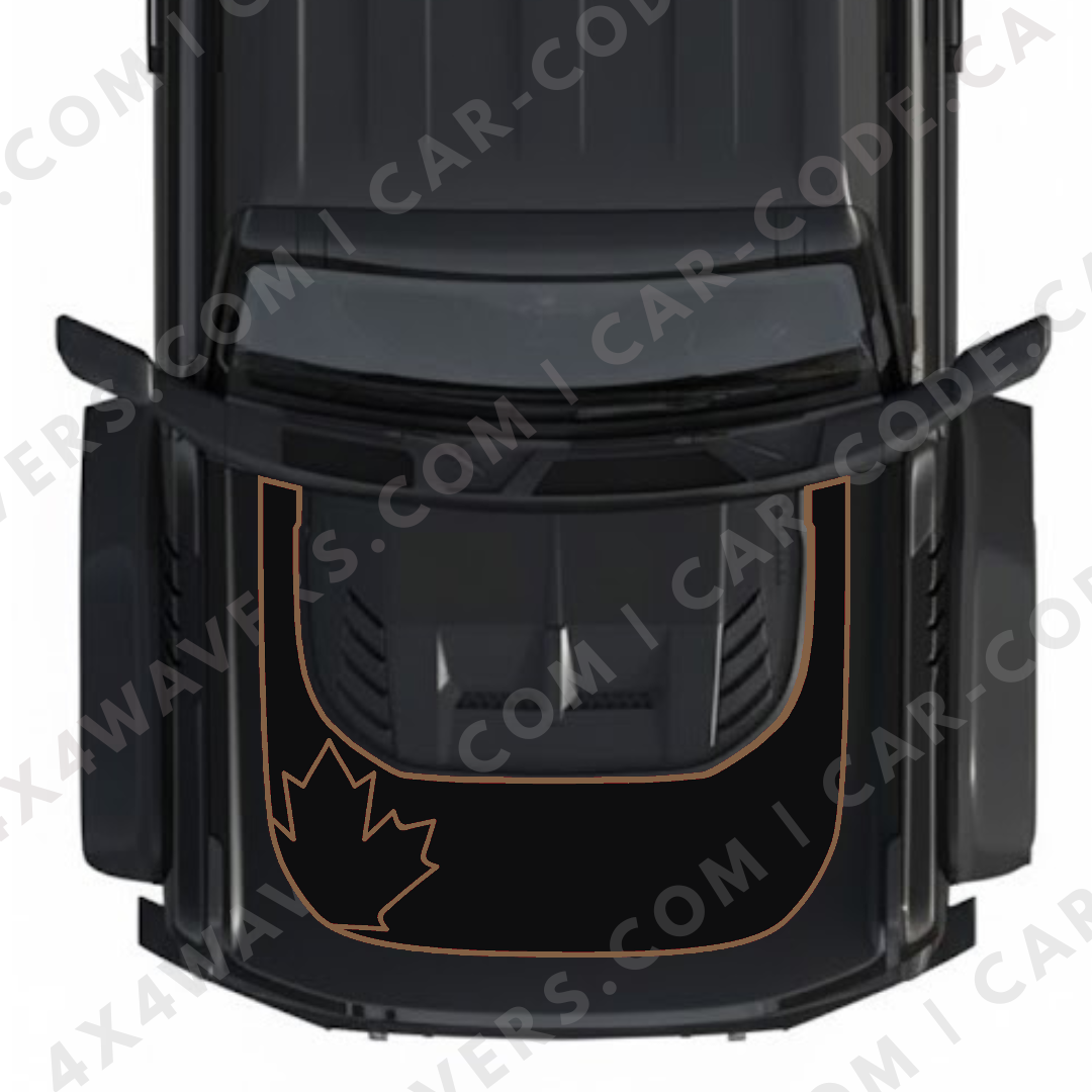 Hood Panel Decal/Sticker - Canada Leaf Graphic Kit - For Ford Bronco Raptor 2021-2024 - Premium Vinyl