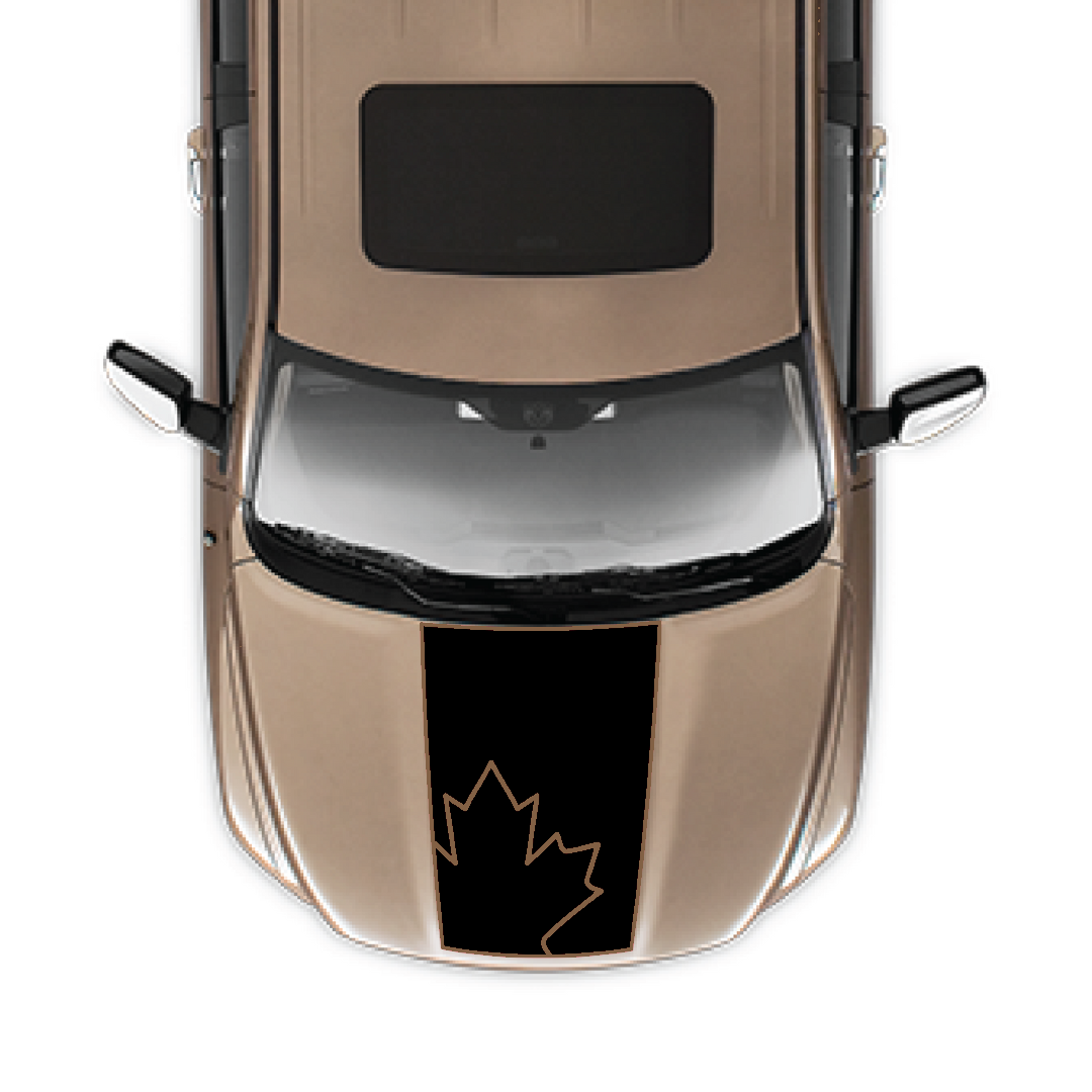 Hood Panel Decal/Sticker - Maple Leaf Graphic Kit - For Ram 1500 2009-2018 - Premium Vinyl