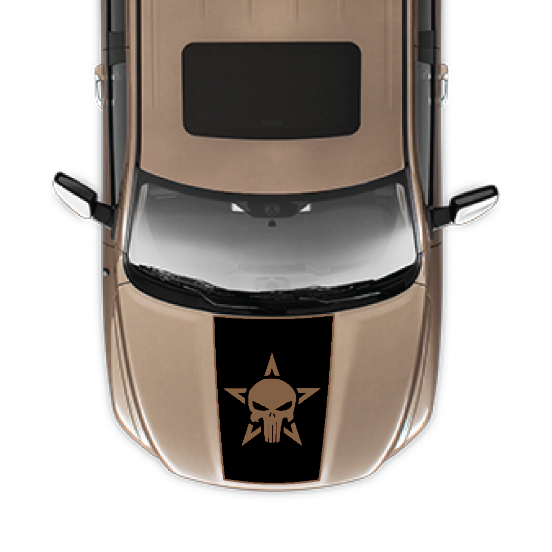 Hood Panel Decal/Sticker - Star Style Graphic Kit - For Ram 1500 2009-2018 - Premium Vinyl