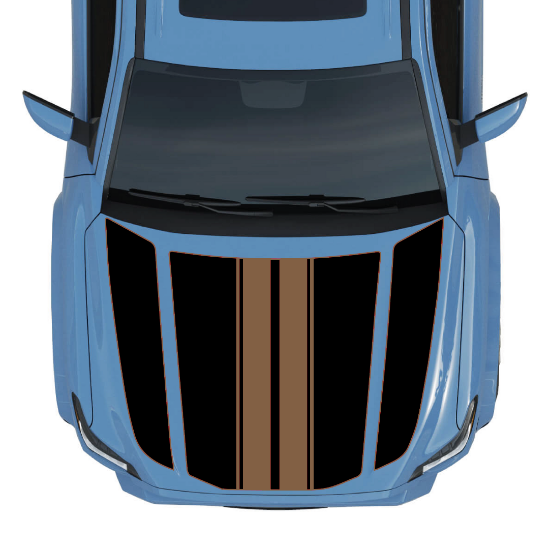 Hood Panel Decal/Sticker - Racing Stripes Graphic Kit - For Toyota 4Runner 2014-2024 - Premium Vinyl