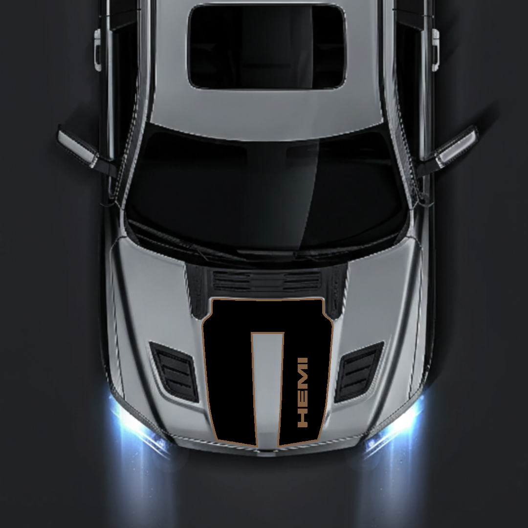 Hood Panel Decal/Sticker - Sports Style Graphic Kit - For Ram 1500 2019-2025 Rebel - Premium Vinyl