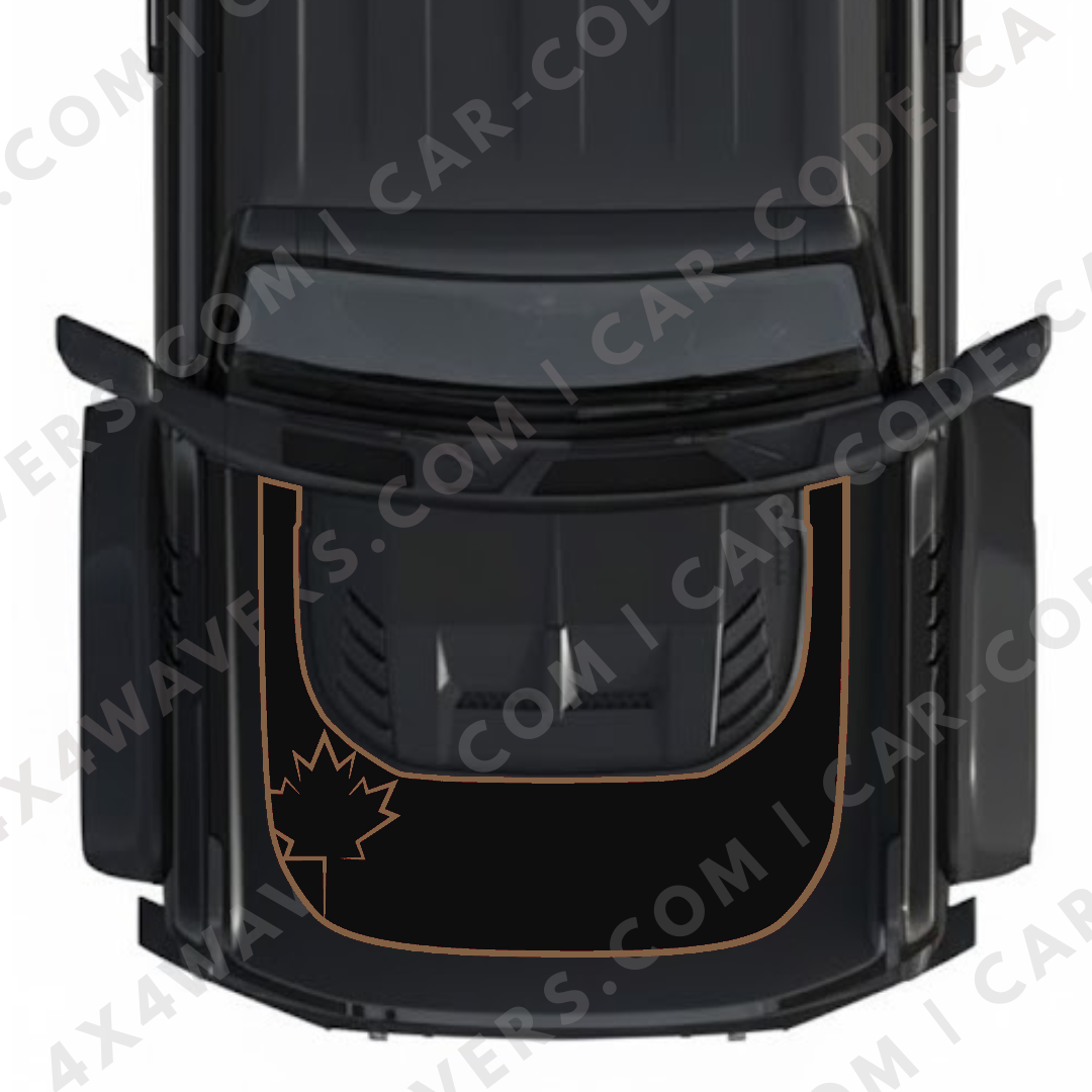 Hood Panel Decal/Sticker - Maple Leaf Graphic Kit - For Ford Bronco Raptor 2021-2024 - Premium Vinyl