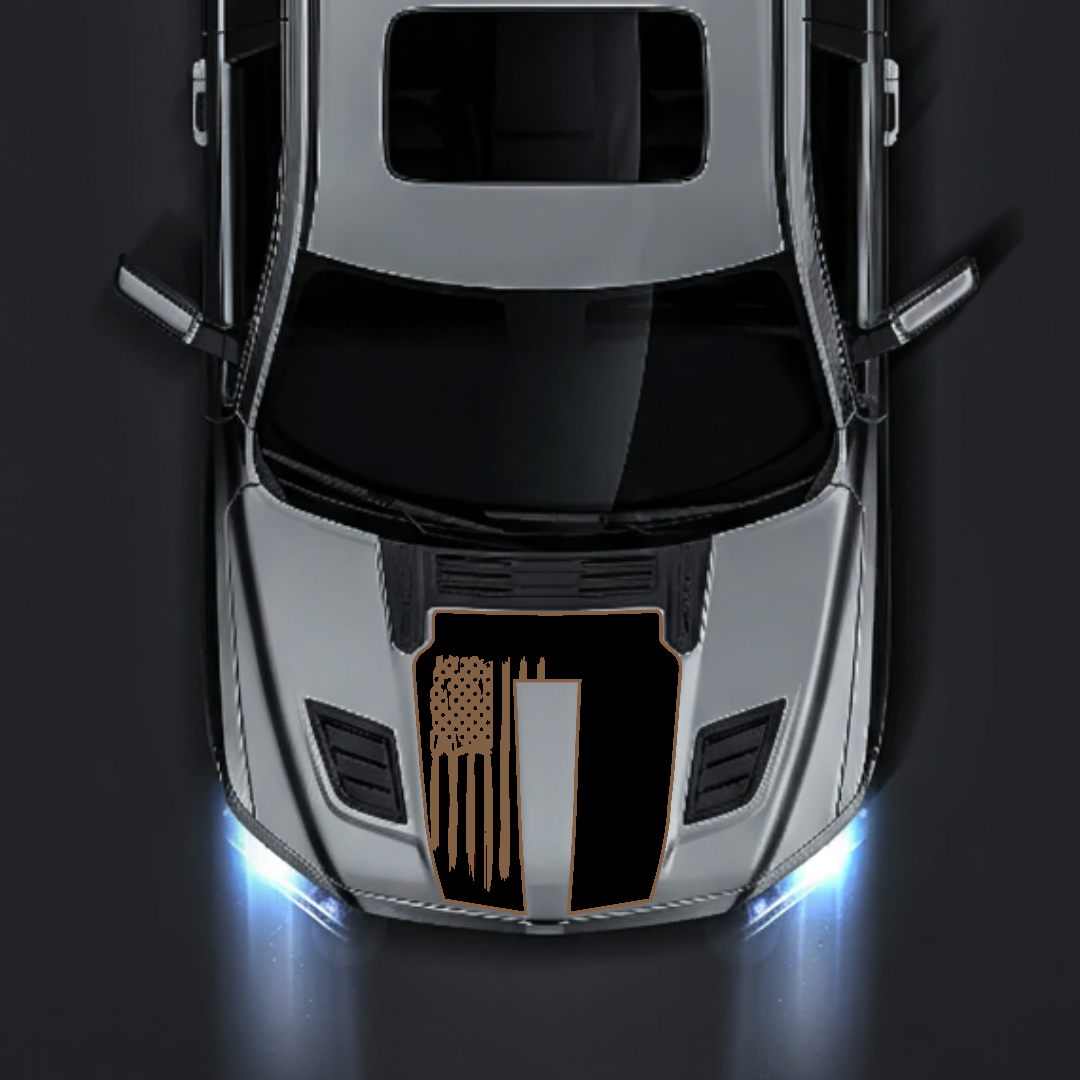 Hood Panel Decal/Sticker - USA flag Graphic Kit - For Ram 1500 2019-2025 Rebel - Premium Vinyl