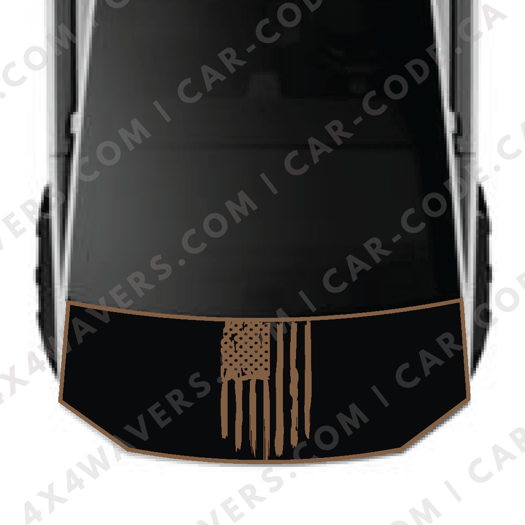 Hood Panel Decal/Sticker - USA Flag Graphic Kit - For Tesla Cybertruck - Premium Vinyl