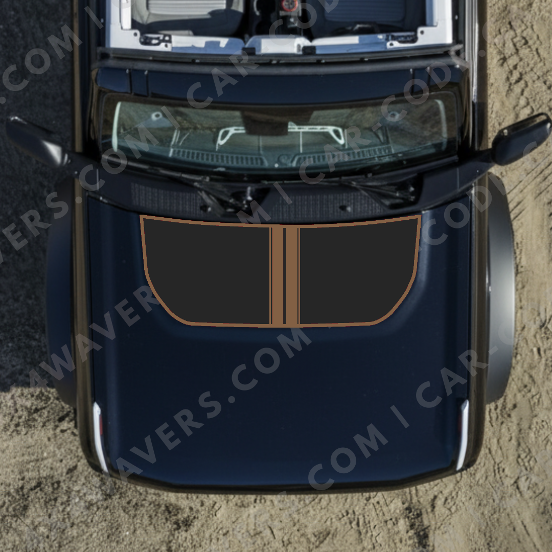 Hood Panel Decal/Sticker - Racing Stripes Graphic Kit - For Ford Bronco 2021-2024 - Premium Vinyl