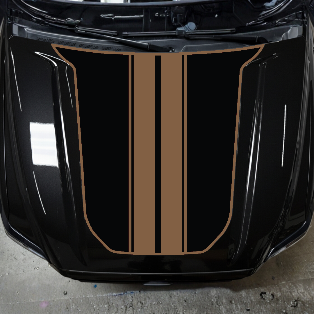 Hood Panel Decal/Sticker - Racing Stripes Graphic Kit - For Toyota Tacoma 2016-2023 - Premium Vinyl