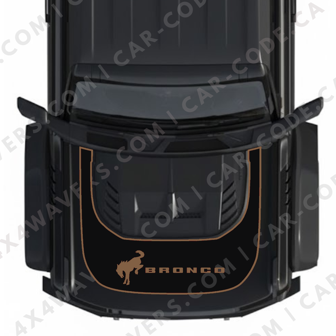Hood Panel Decal/Sticker - Wild Horse 2 Graphic Kit - For Ford Bronco Raptor 2021-2024 - Premium Vinyl
