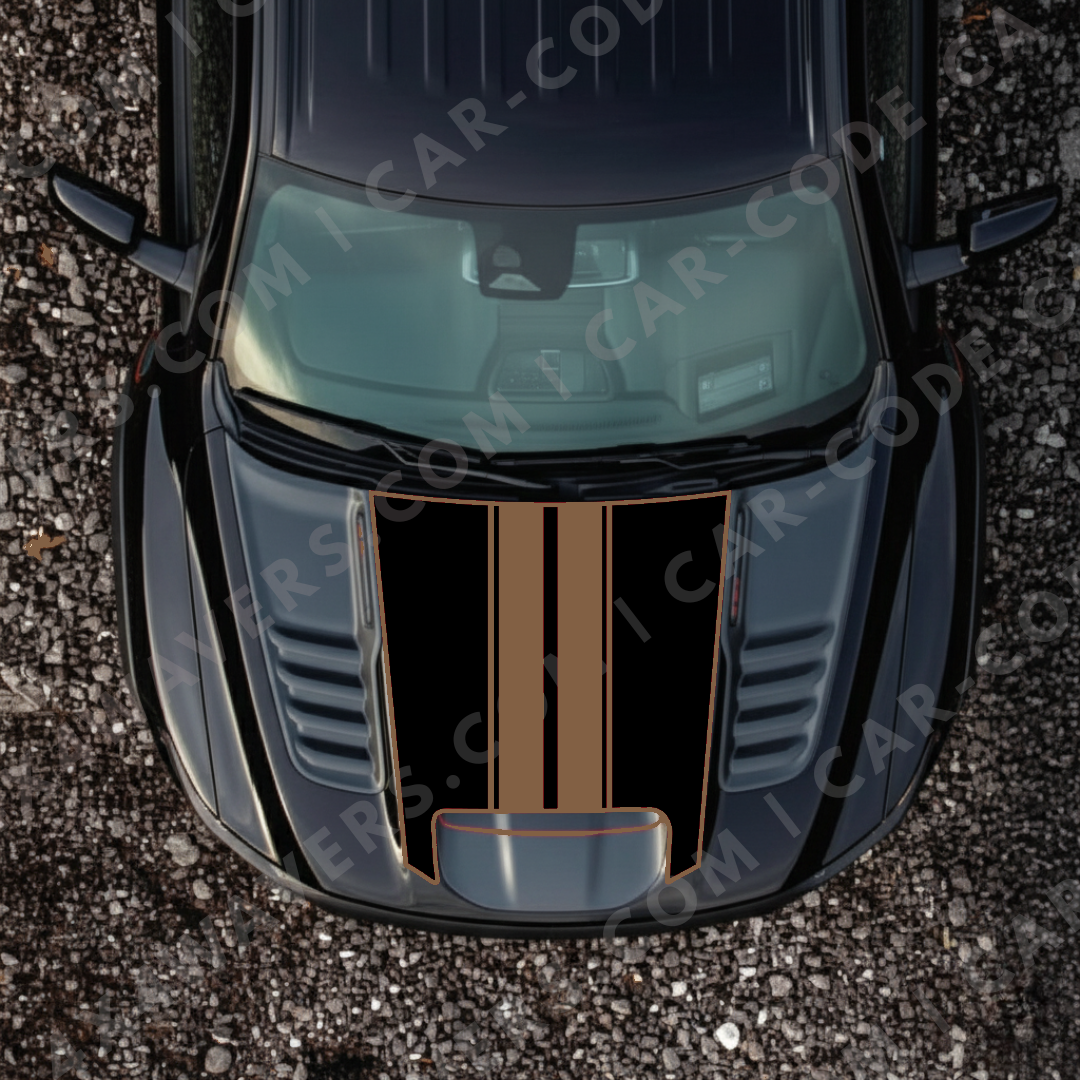 Hood Panel Decal/Sticker - Racing Stripes Graphic Kit - For Ram 1500 2019-2024 TRX - Premium Vinyl