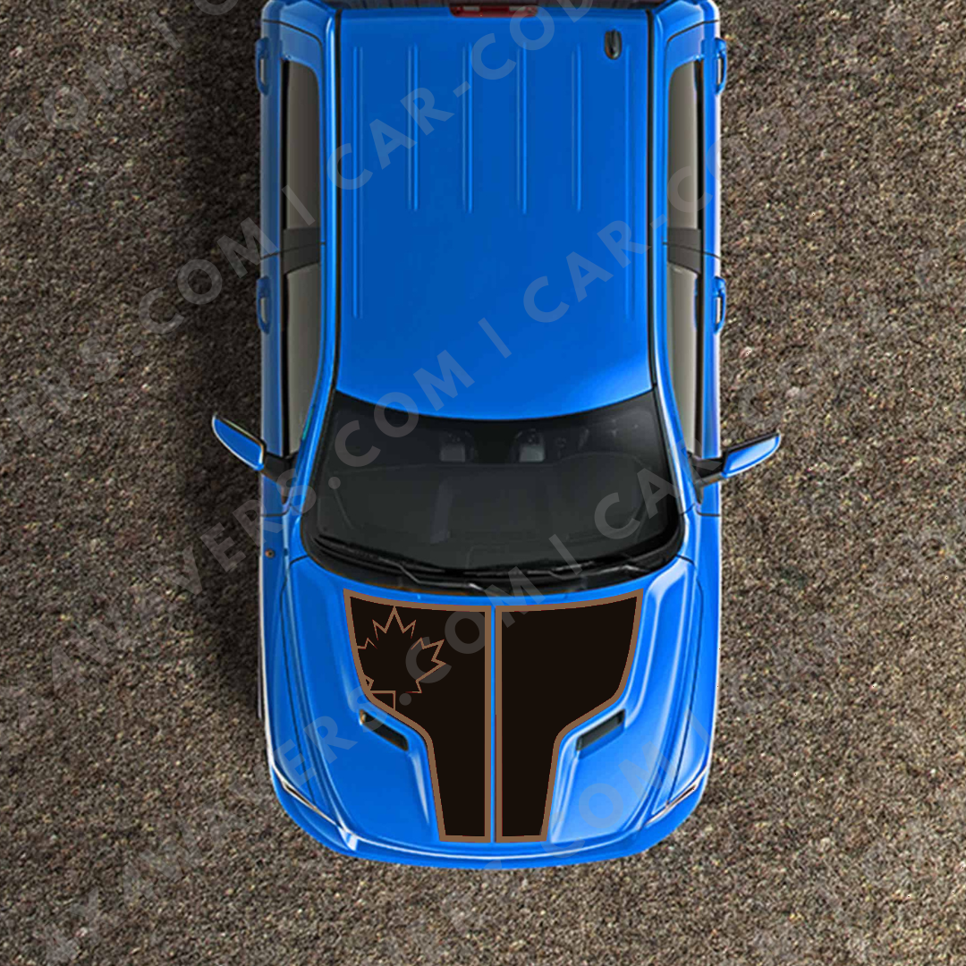 Hood Panel Decal/Sticker - Canada Leaf Graphic Kit - For Ram 1500 2009-2018 Rebel - Premium Vinyl