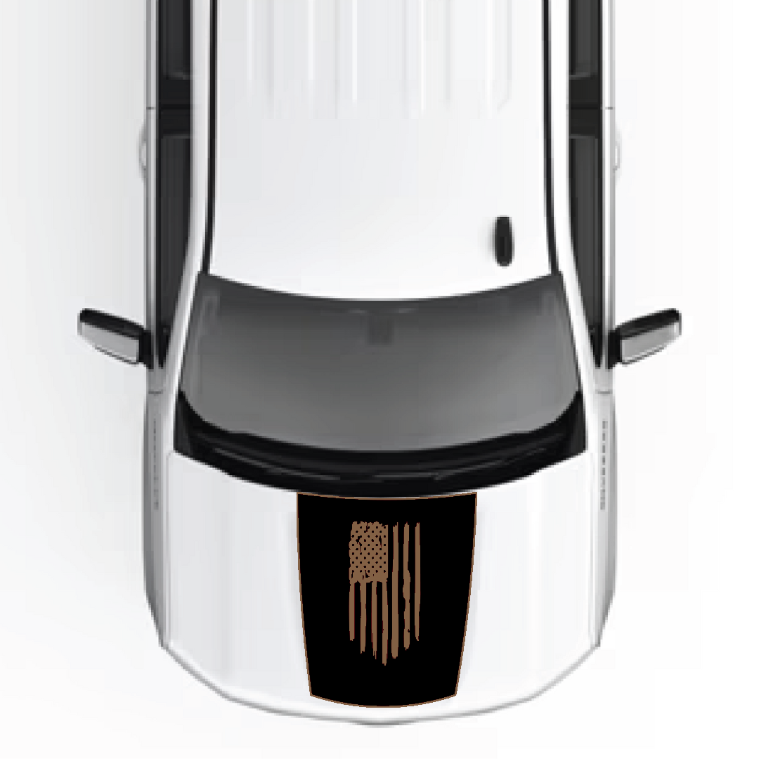 Hood Panel Decal/Sticker - USA Flag Graphic Kit - For Chevrolet Silverado 2019-2024 - Premium Vinyl