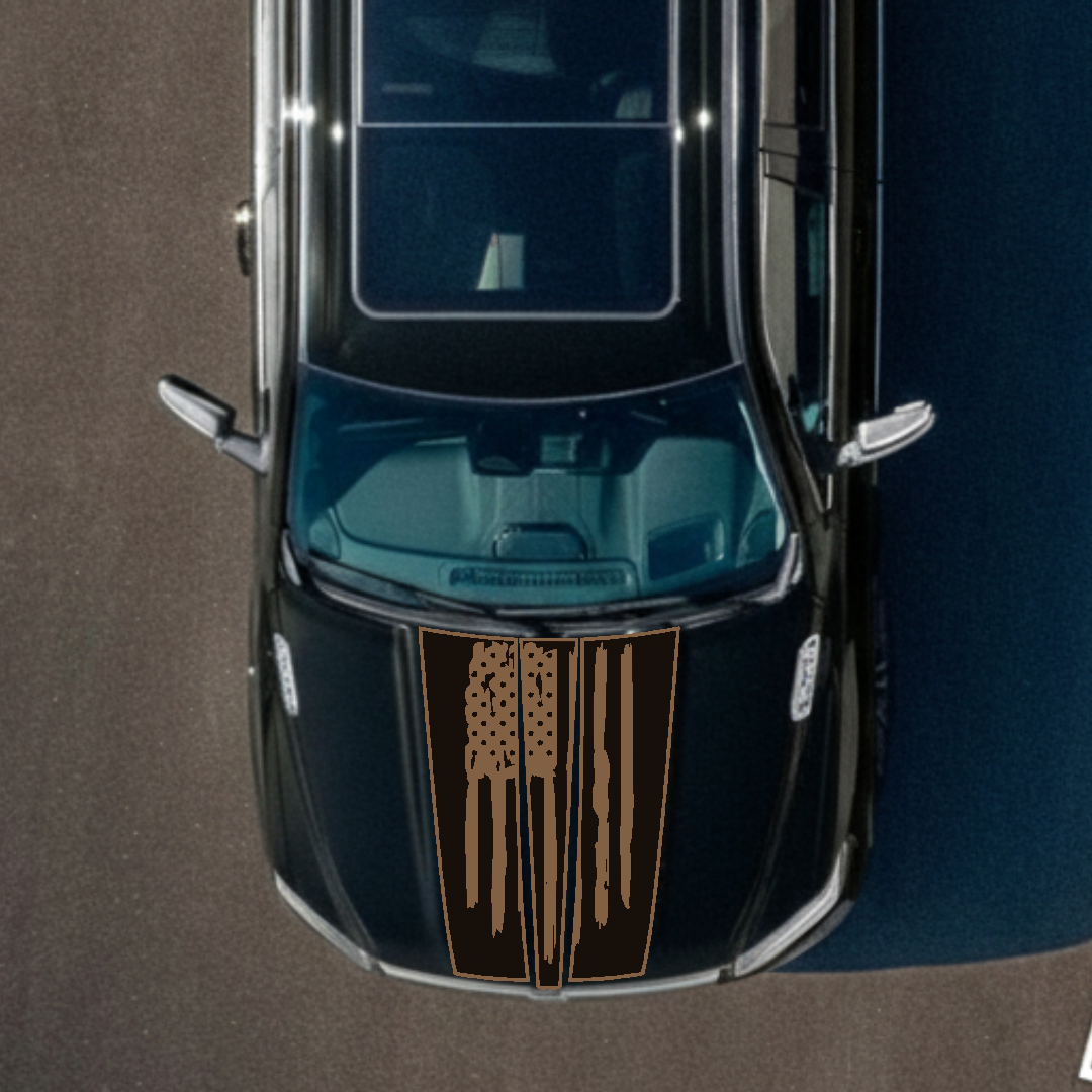 Hood Panel Decal/Sticker - USA flag Graphic Kit - For Ram 1500 2019-2025 - Premium Vinyl