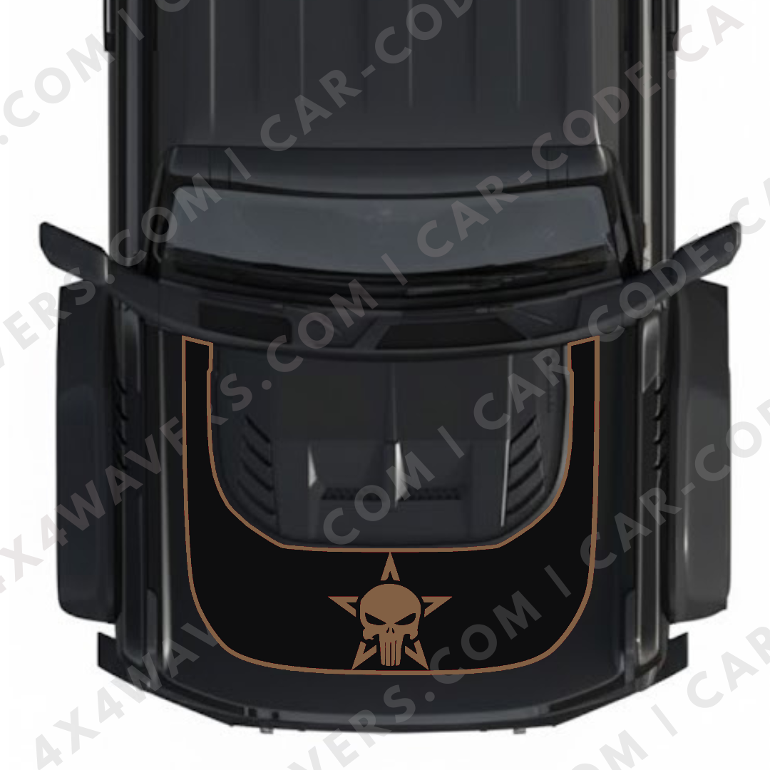 Hood Panel Decal/Sticker - Star Style Graphic Kit - For Ford Bronco Raptor 2021-2024 - Premium Vinyl