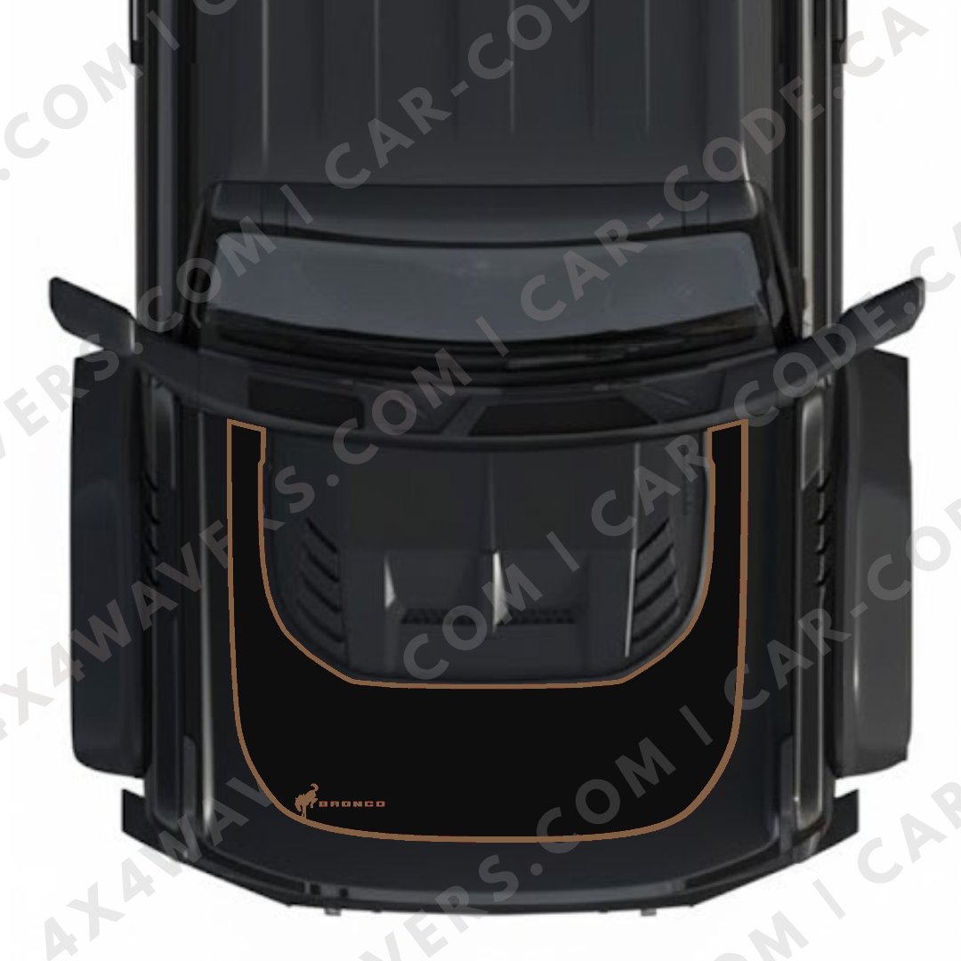 Hood Panel Decal/Sticker - Small Accent Graphic Kit - For Ford Bronco Raptor 2021-2024 - Premium Vinyl