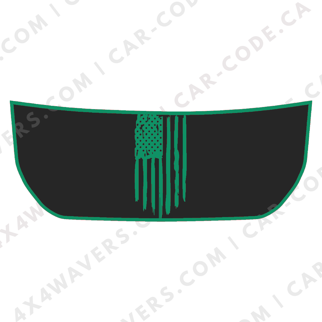 Hood Panel Decal/Sticker - USA Flag Graphic Kit - For Ford Bronco 2021-2024 - Premium Vinyl