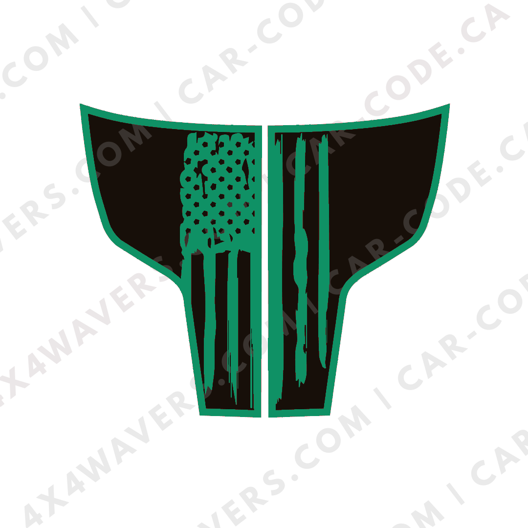 Hood Panel Decal/Sticker - USA flag Graphic Kit - For Ram 1500 2009-2018 Rebel - Premium Vinyl