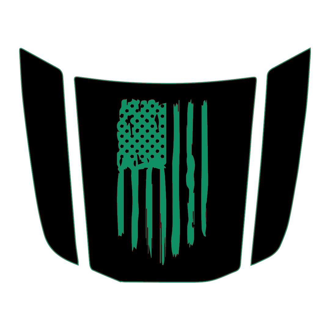 Hood Panel Decal/Sticker - USA Flag Graphic Kit - For Toyota 4Runner 2014-2024 - Premium Vinyl