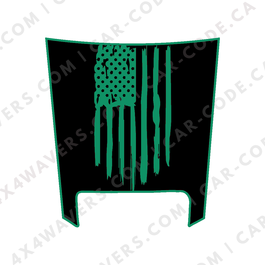 Hood Panel Decal/Sticker - USA flag Graphic Kit - For Ram 1500 2019-2024 TRX - Premium Vinyl