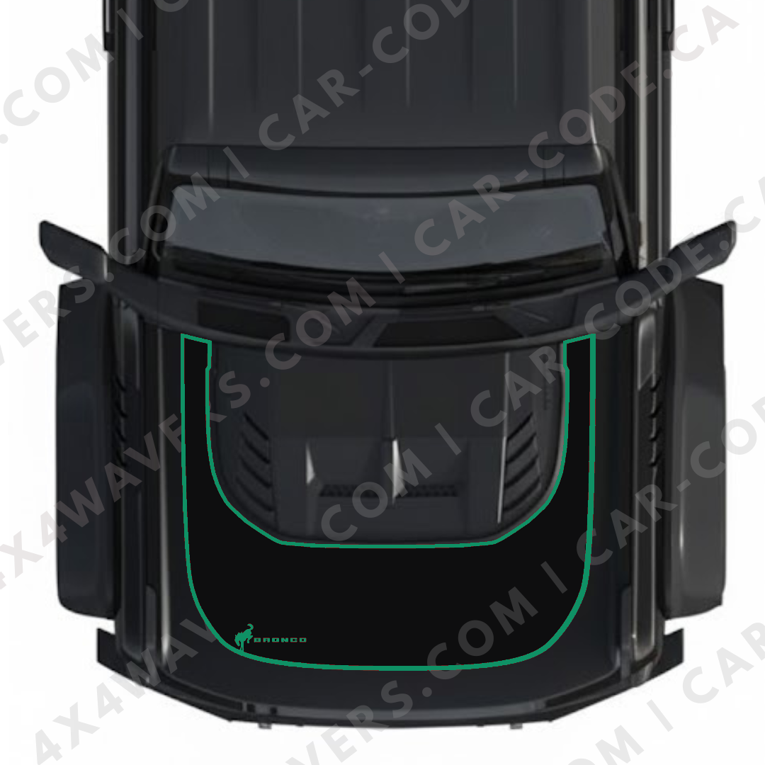 Hood Panel Decal/Sticker - Small Accent Graphic Kit - For Ford Bronco Raptor 2021-2024 - Premium Vinyl