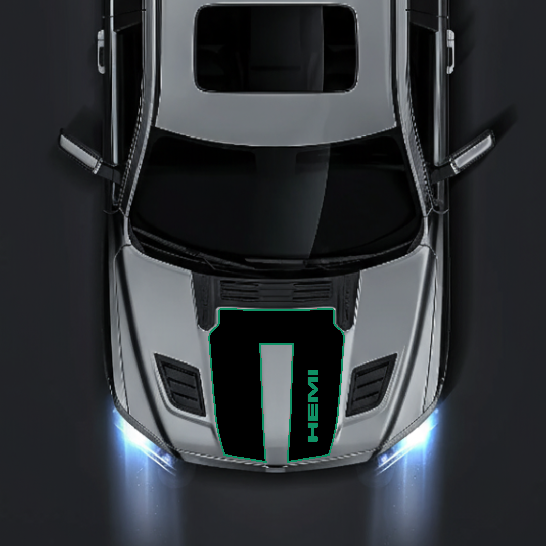 Hood Panel Decal/Sticker - Sports Style Graphic Kit - For Ram 1500 2019-2025 Rebel - Premium Vinyl