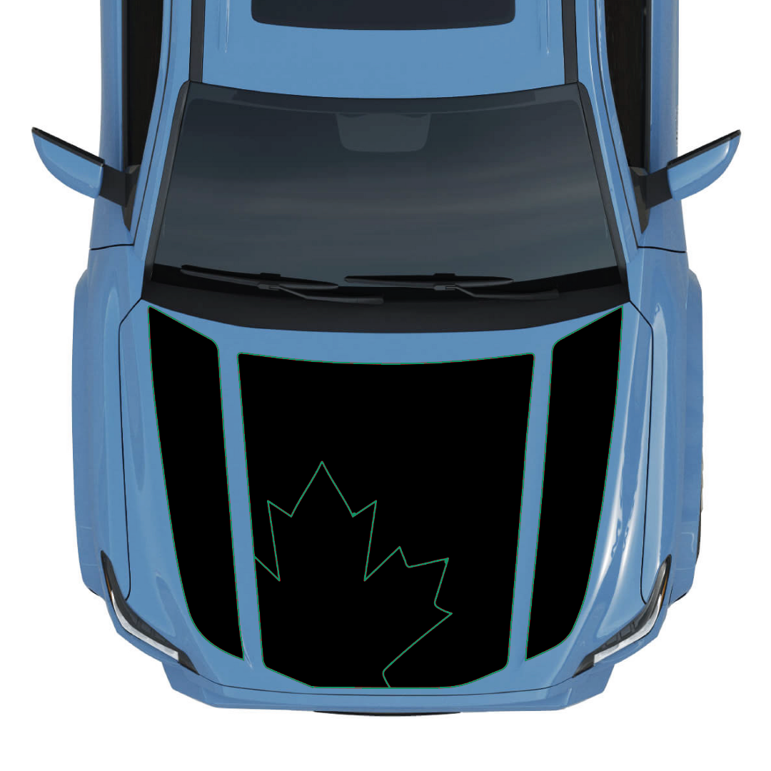 Hood Panel Decal/Sticker - Maple Leaf Graphic Kit - For Toyota 4Runner 2014-2024 - Premium Vinyl