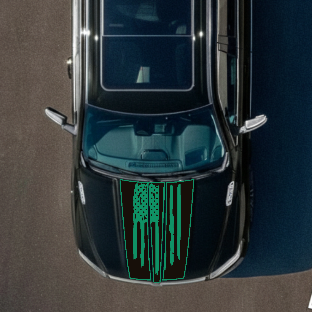 Hood Panel Decal/Sticker - USA flag Graphic Kit - For Ram 1500 2019-2025 - Premium Vinyl