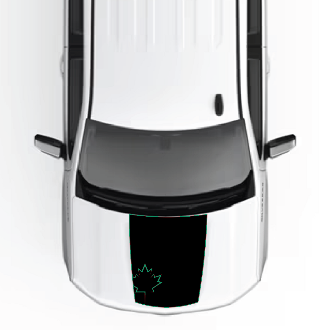 Hood Panel Decal/Sticker - Maple Leaf Graphic Kit - For Chevrolet Silverado 2019-2024 - Premium Vinyl