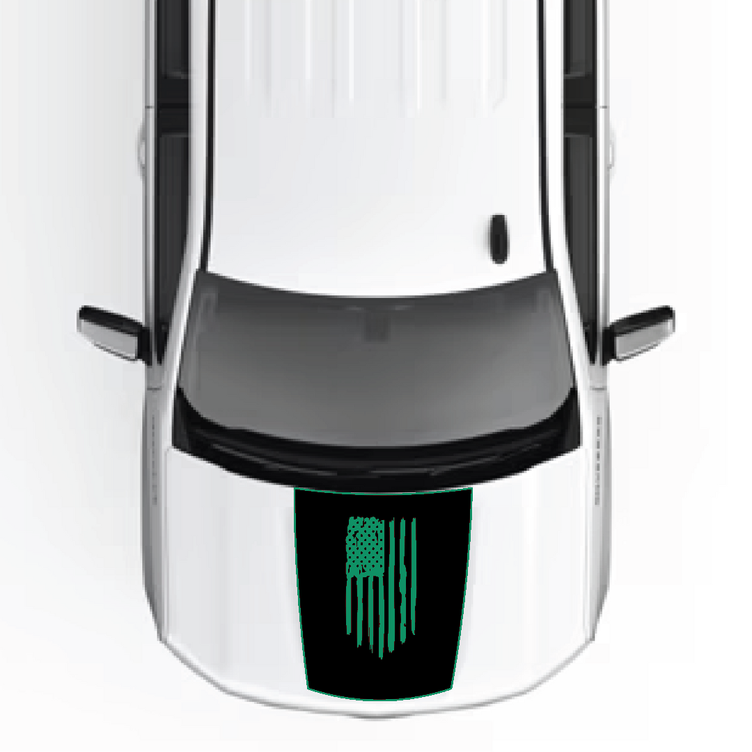 Hood Panel Decal/Sticker - USA Flag Graphic Kit - For Chevrolet Silverado 2019-2024 - Premium Vinyl