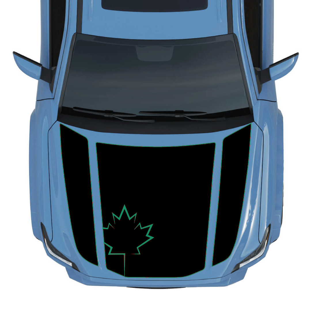 Hood Panel Decal/Sticker - Canada Leaf Graphic Kit - For Toyota 4Runner 2014-2024 - Premium Vinyl