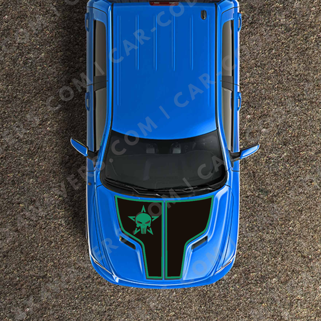 Hood Panel Decal/Sticker - Star Style Graphic Kit - For Ram 1500 2009-2018 Rebel - Premium Vinyl