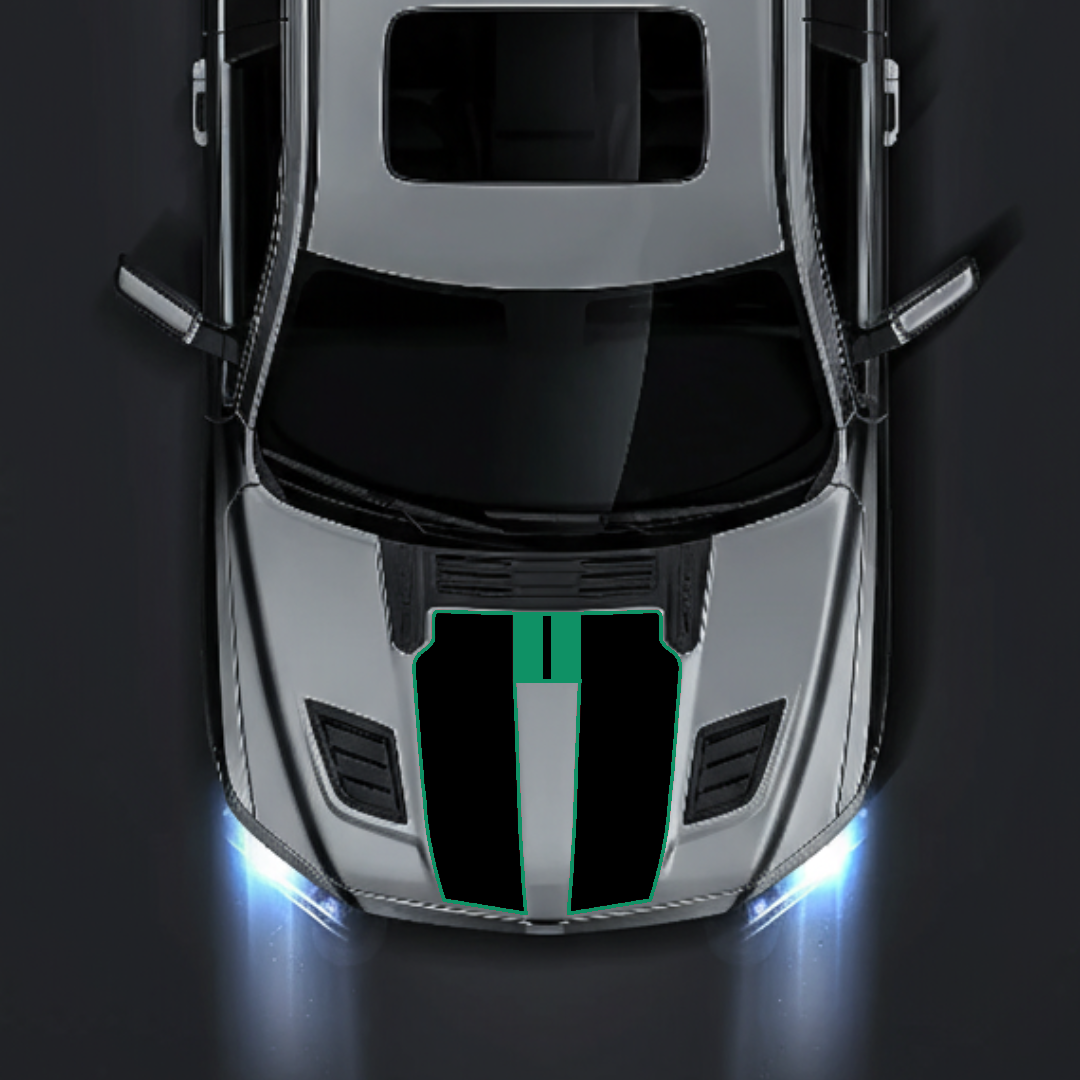 Hood Panel Decal/Sticker - Racing Stripes Graphic Kit - For Ram 1500 2019-2025 Rebel - Premium Vinyl