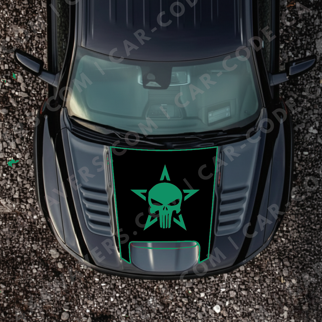 Hood Panel Decal/Sticker - Star Style Graphic Kit - For Ram 1500 2019-2024 TRX - Premium Vinyl