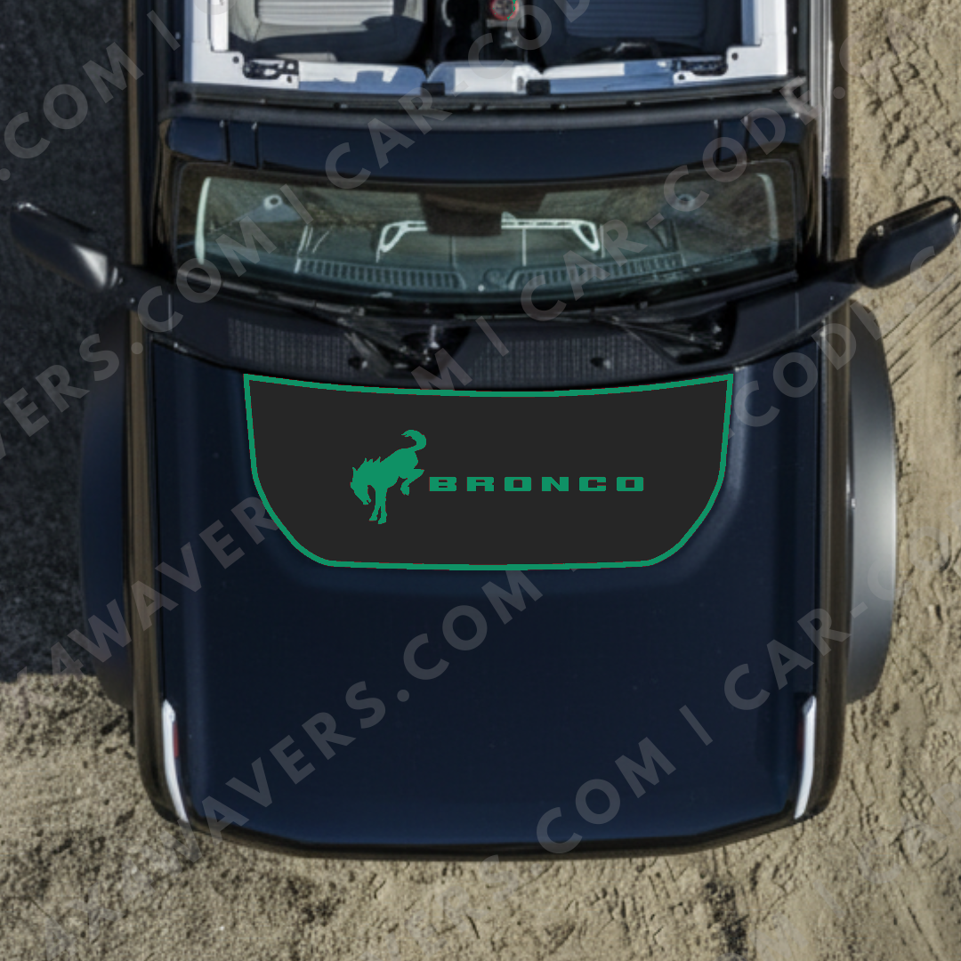 Hood Panel Decal/Sticker - Wild Horse 2 Graphic Kit - For Ford Bronco 2021-2024 - Premium Vinyl