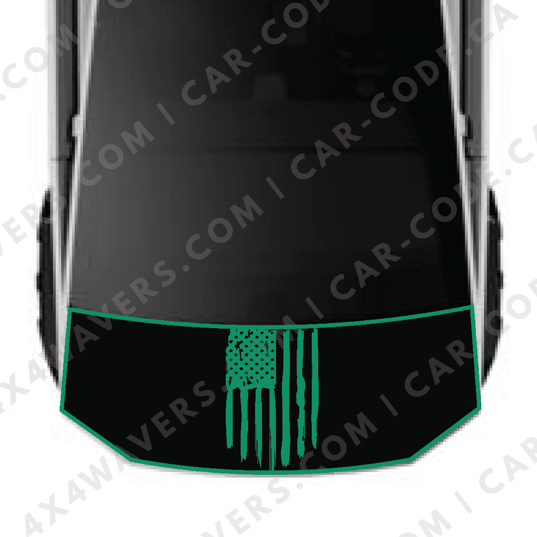 Hood Panel Decal/Sticker - USA Flag Graphic Kit - For Tesla Cybertruck - Premium Vinyl