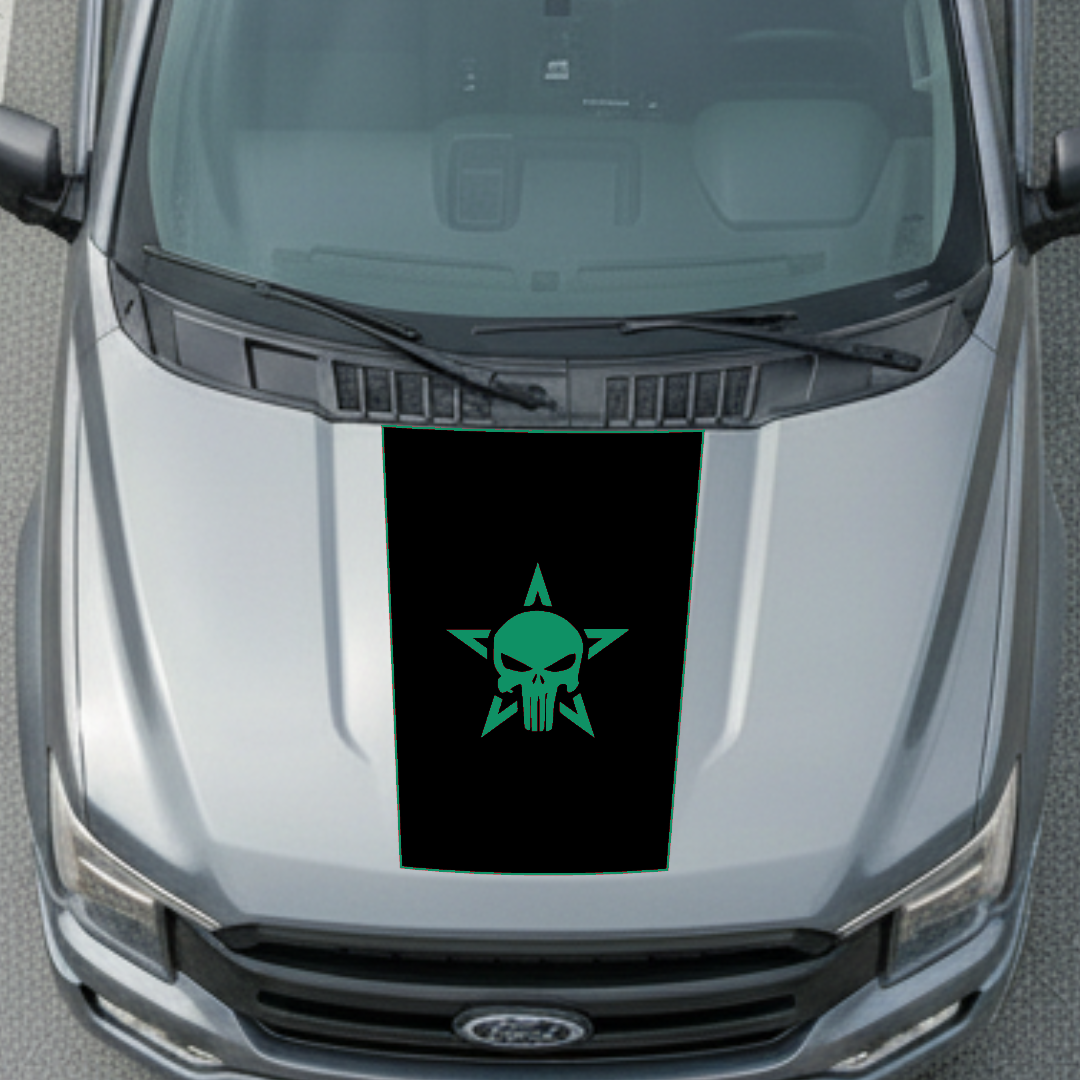 Hood Panel Decal/Sticker - Star Style Graphic Kit - For Ford F-150 2017-2026 - Premium Vinyl