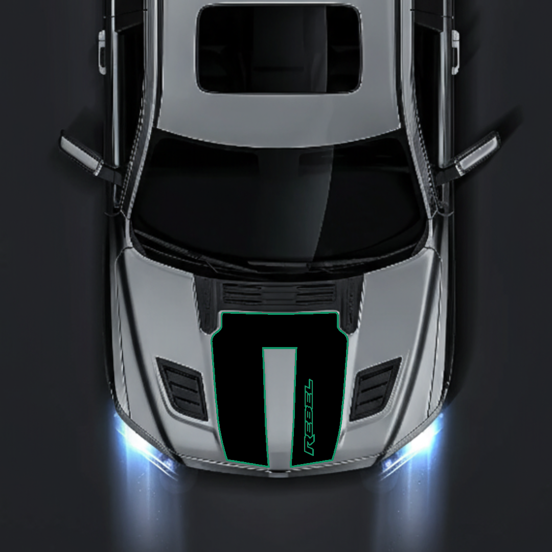 Hood Panel Decal/Sticker - Rebel Style Graphic Kit - For Ram 1500 2019-2025 Rebel - Premium Vinyl