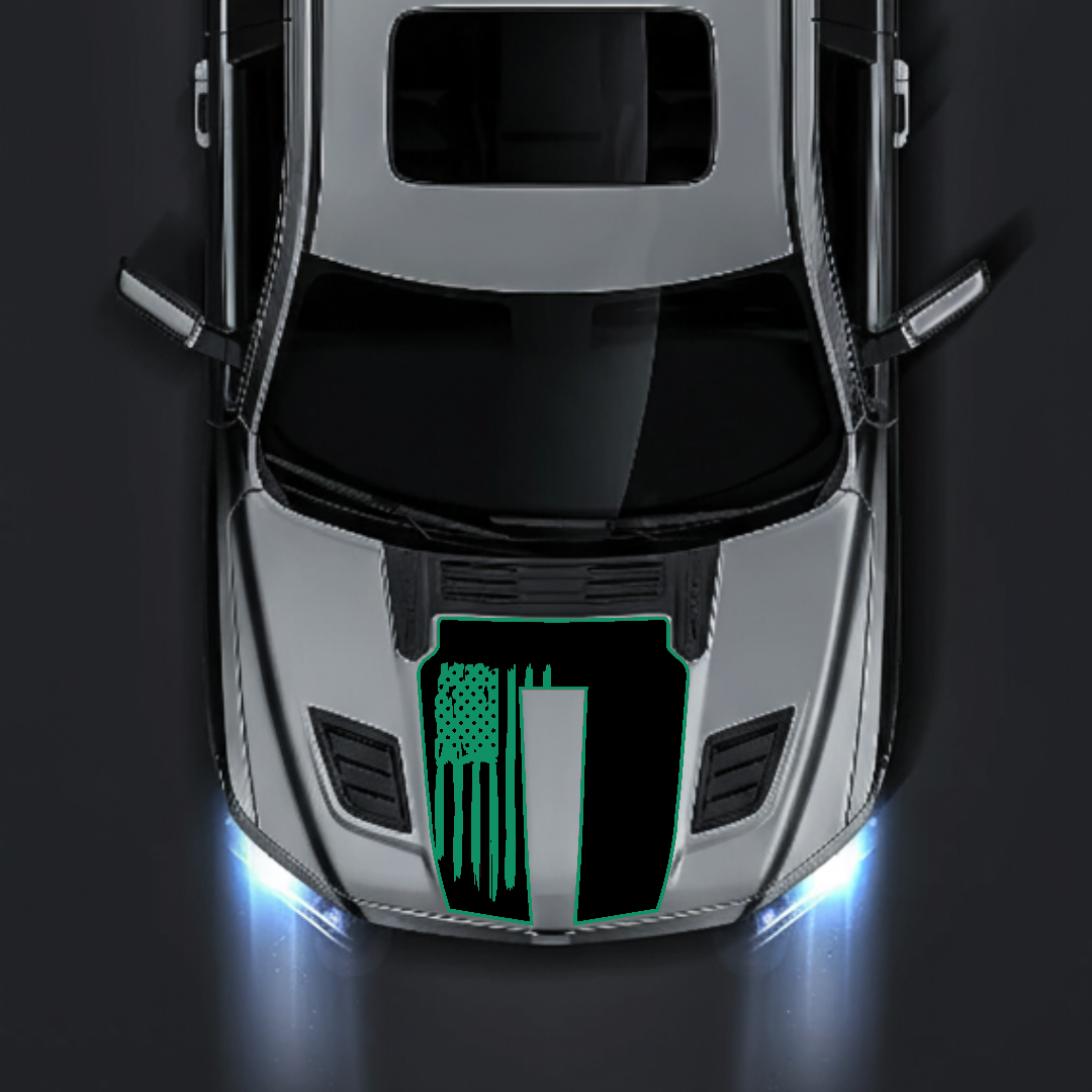 Hood Panel Decal/Sticker - USA flag Graphic Kit - For Ram 1500 2019-2025 Rebel - Premium Vinyl