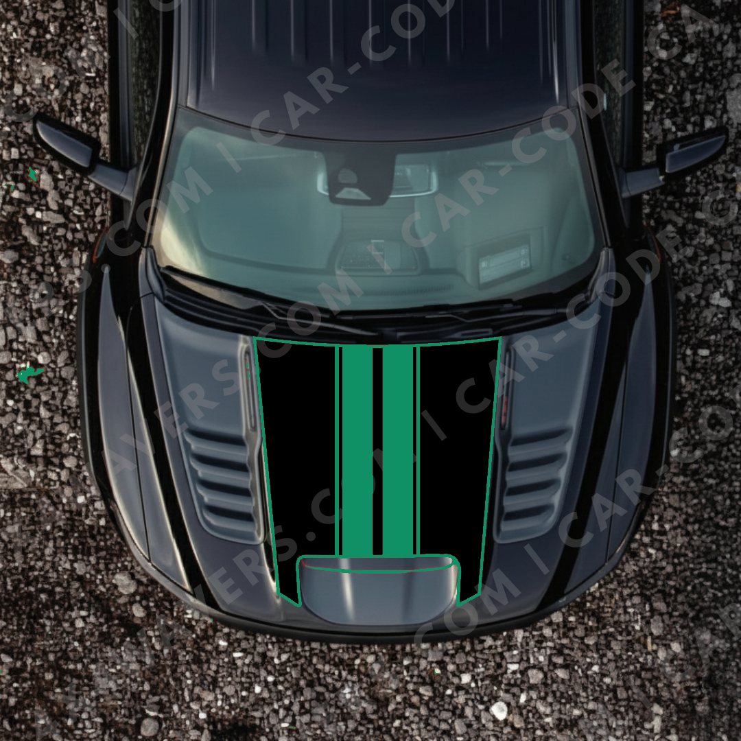 Hood Panel Decal/Sticker - Racing Stripes Graphic Kit - For Ram 1500 2019-2024 TRX - Premium Vinyl
