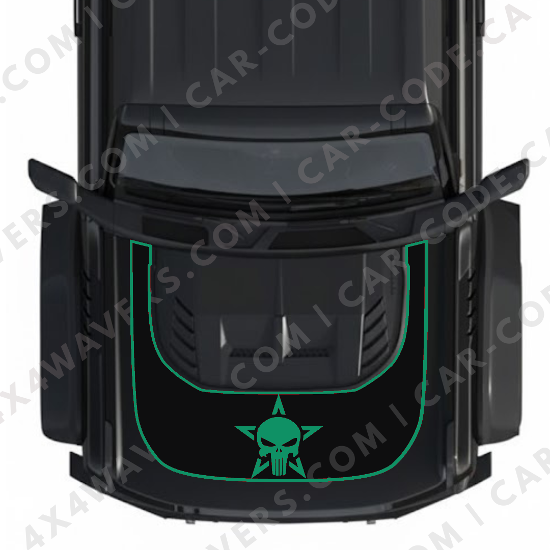 Hood Panel Decal/Sticker - Star Style Graphic Kit - For Ford Bronco Raptor 2021-2024 - Premium Vinyl