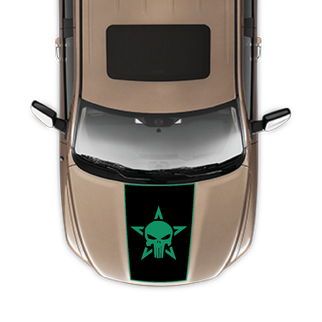 Hood Panel Decal/Sticker - Star Style Graphic Kit - For Ram 1500 2009-2018 - Premium Vinyl