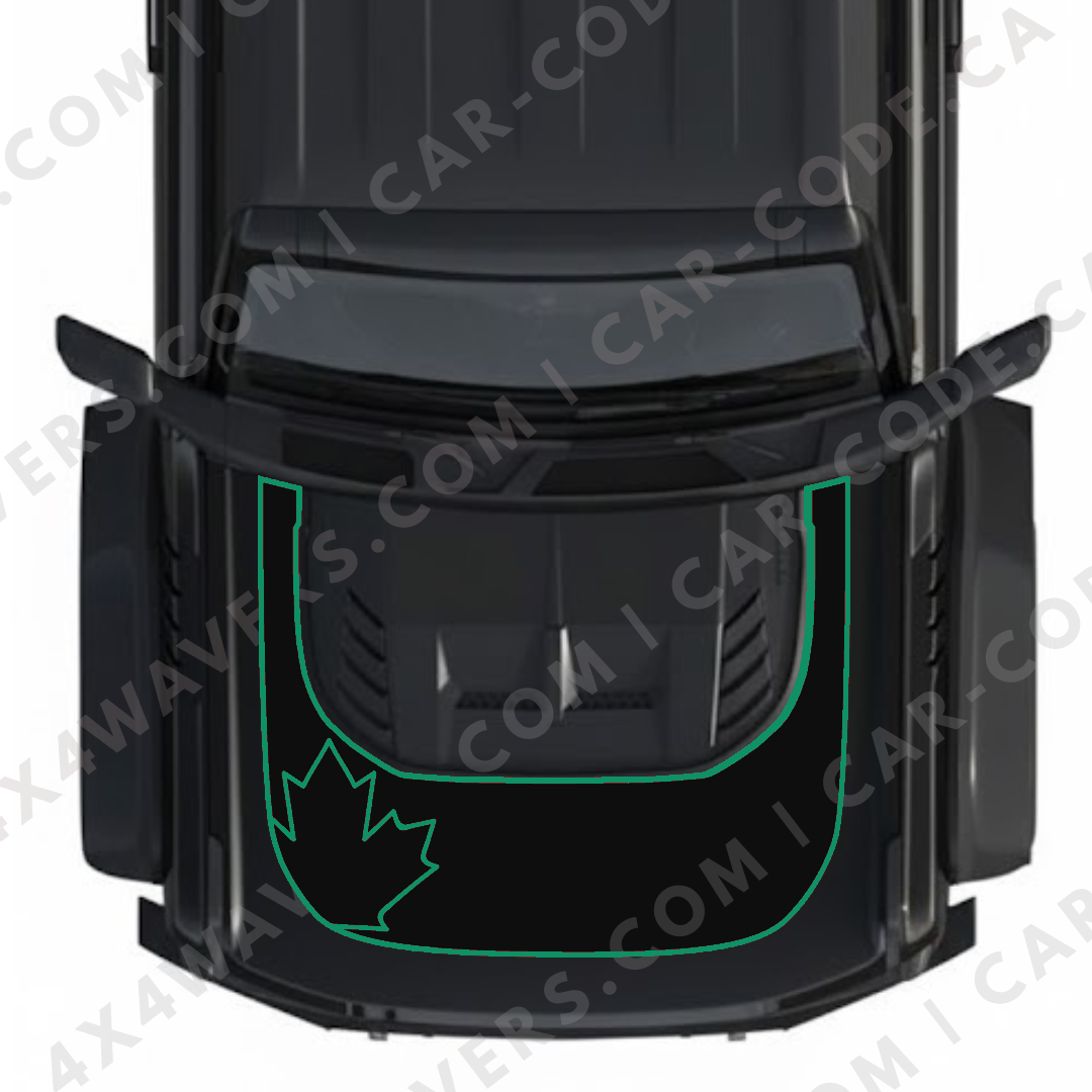 Hood Panel Decal/Sticker - Canada Leaf Graphic Kit - For Ford Bronco Raptor 2021-2024 - Premium Vinyl
