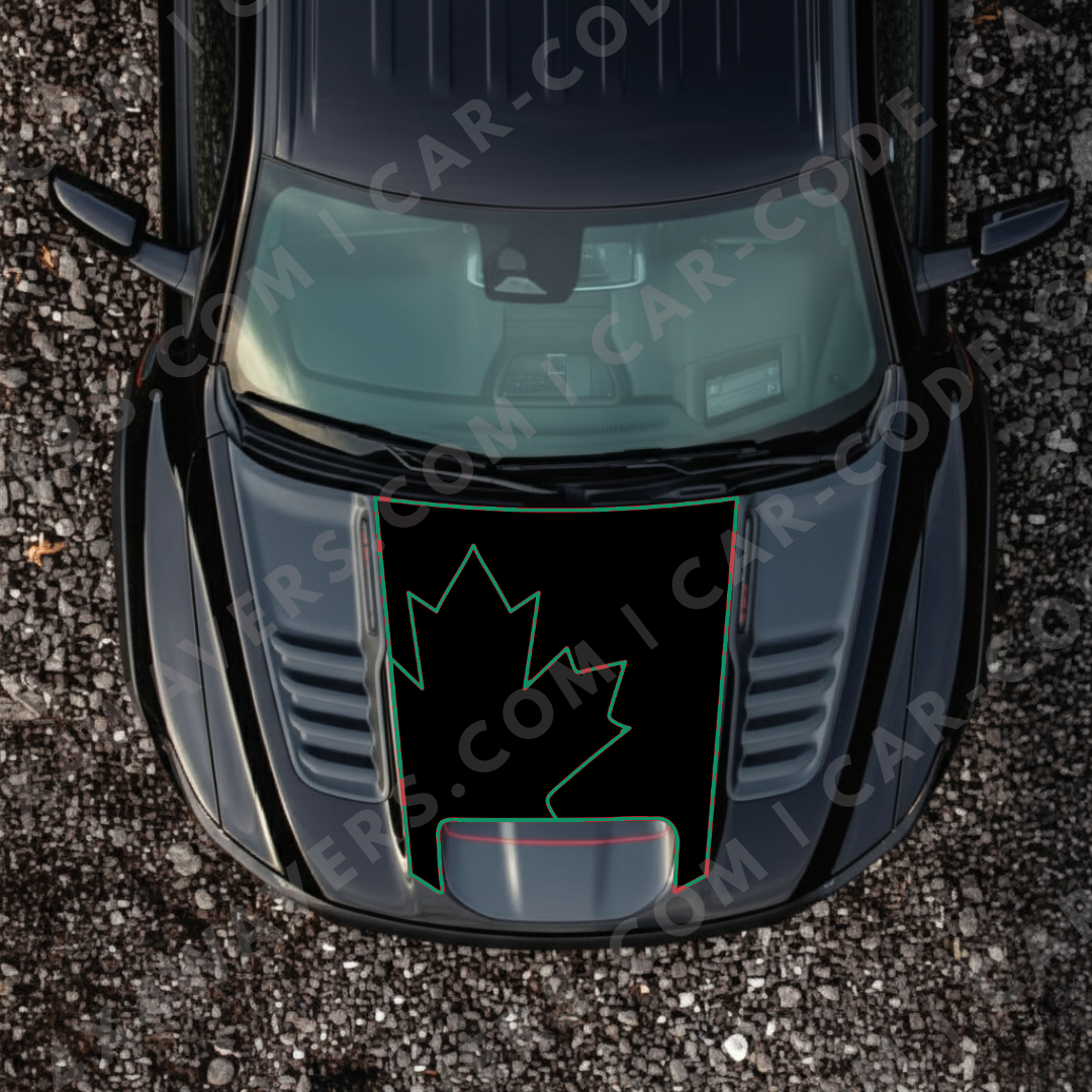 Hood Panel Decal/Sticker - Canada Leaf Graphic Kit - For Ram 1500 2019-2024 TRX - Premium Vinyl