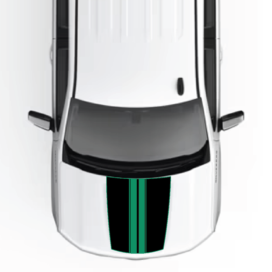 Hood Panel Decal/Sticker - Racing Stripes Graphic Kit - For Chevrolet Silverado 2019-2024 - Premium Vinyl