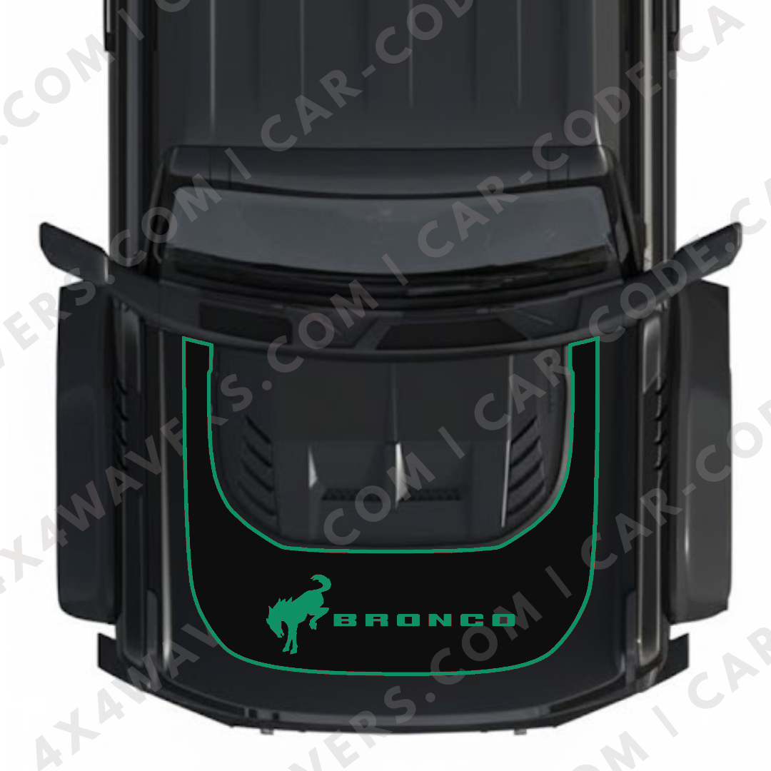 Hood Panel Decal/Sticker - Wild Horse 2 Graphic Kit - For Ford Bronco Raptor 2021-2024 - Premium Vinyl