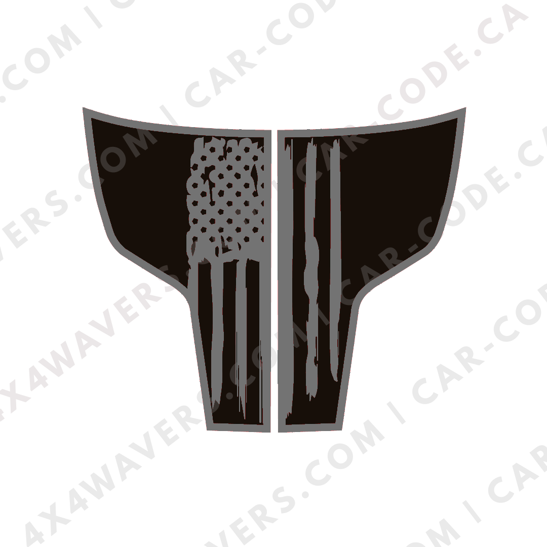 Hood Panel Decal/Sticker - USA flag Graphic Kit - For Ram 1500 2009-2018 Rebel - Premium Vinyl