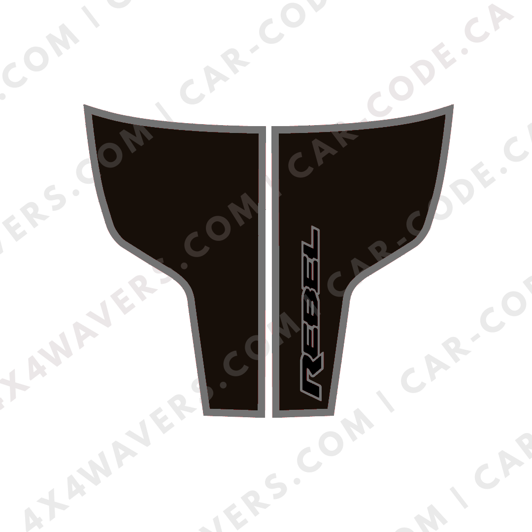 Hood Panel Decal/Sticker - Sports Style Graphic Kit - For Ram 1500 2009-2018 Rebel - Premium Vinyl