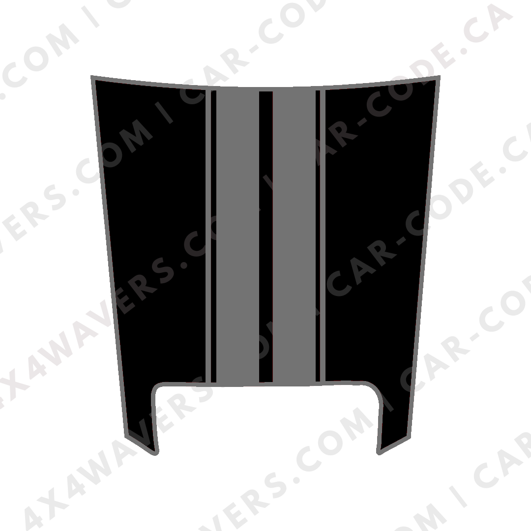 Hood Panel Decal/Sticker - Racing Stripes Graphic Kit - For Ram 1500 2019-2024 TRX - Premium Vinyl