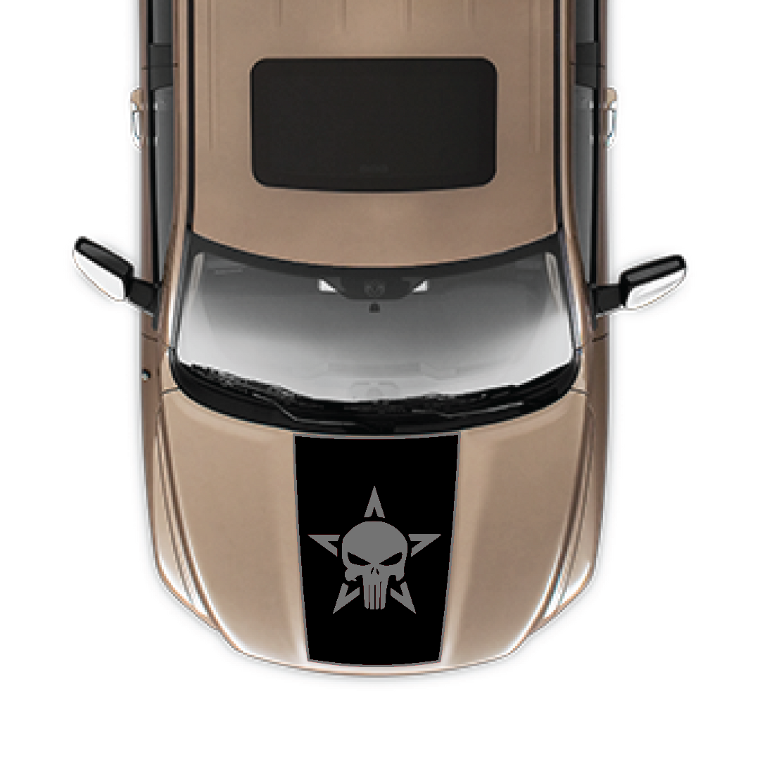 Hood Panel Decal/Sticker - Star Style Graphic Kit - For Ram 1500 2009-2018 - Premium Vinyl